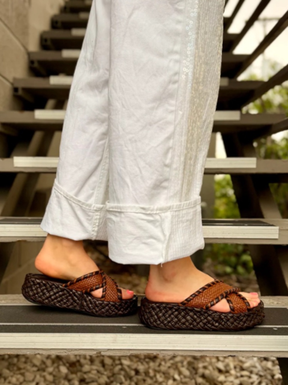 Pons Quintana Woven Slide Maui 12023.T00 in Café+Toffee